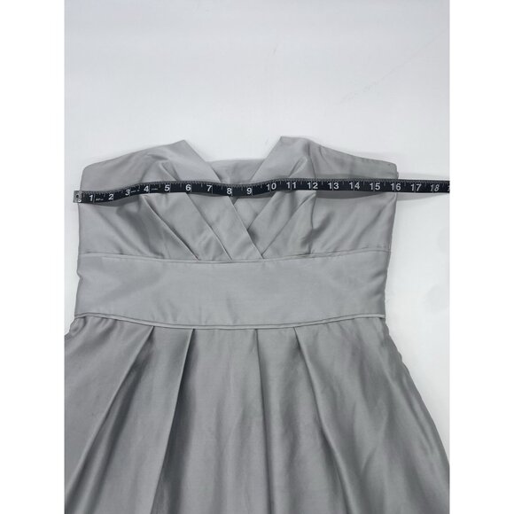 White House Black Market Silk Strapless Women's Dress Size 4 Silver Ombré Party - Picture 6 of 7